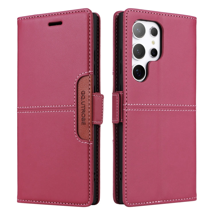 For Samsung Galaxy S23 Ultra 5G GQUTROBE G01 RFID Anti-theft Leather Phone Case(Red)