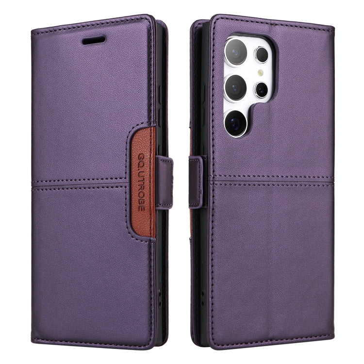 For Samsung Galaxy S23 Ultra 5G GQUTROBE G01 RFID Anti-theft Leather Phone Case(Purple)