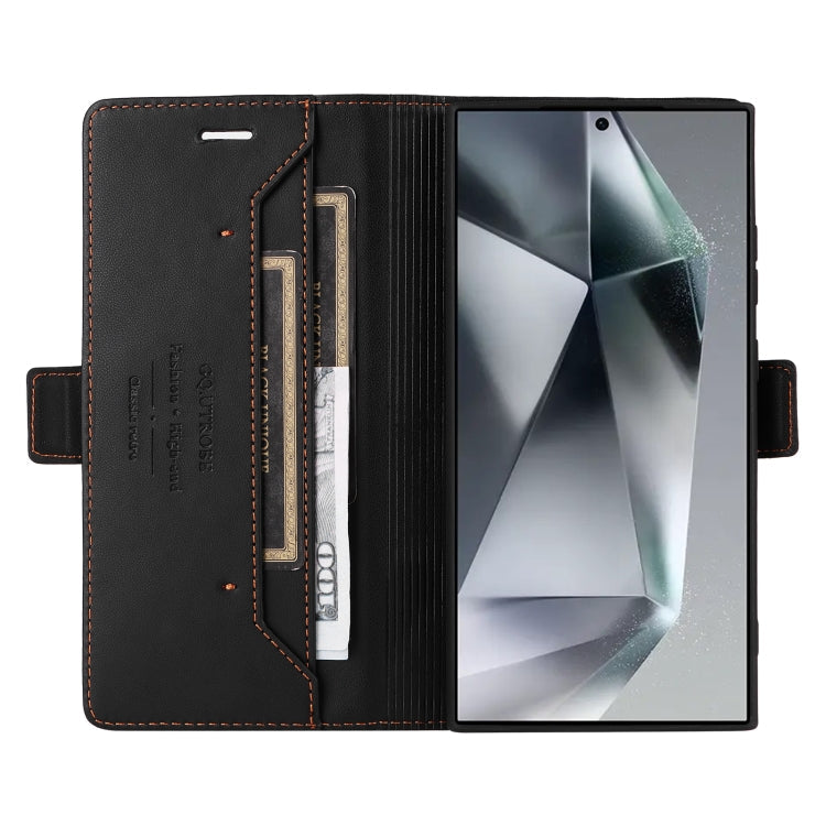 For Samsung Galaxy S24 Ultra 5G GQUTROBE G01 RFID Anti-theft Leather Phone Case(Black)