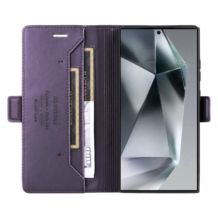 For Samsung Galaxy S24 Ultra 5G GQUTROBE G01 RFID Anti-theft Leather Phone Case(Purple)