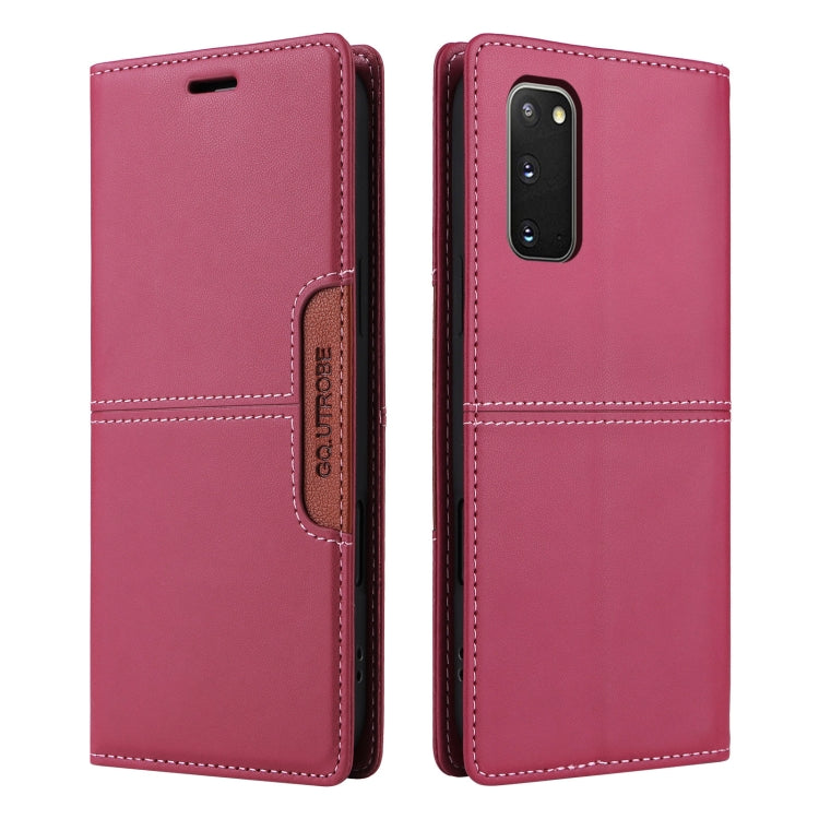 For Samsung Galaxy S20 GQUTROBE G01 RFID Anti-theft Leather Phone Case(Red)