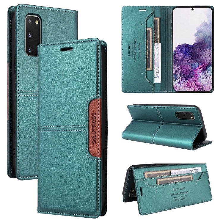 For Samsung Galaxy S20 GQUTROBE G01 RFID Anti-theft Leather Phone Case(Green)