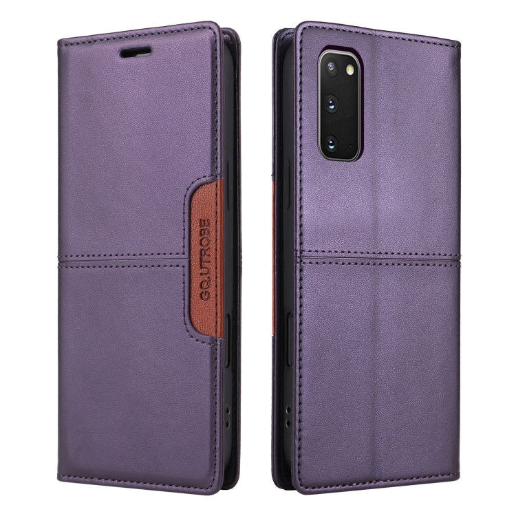 For Samsung Galaxy S20 FE GQUTROBE G01 RFID Anti-theft Leather Phone Case(Purple)