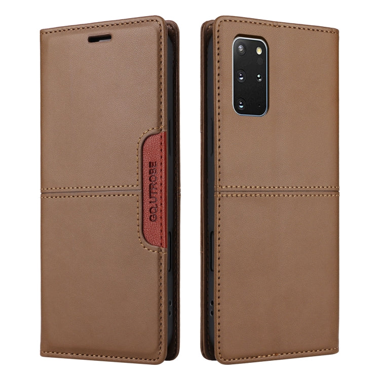 For Samsung Galaxy S20+ GQUTROBE G01 RFID Anti-theft Leather Phone Case(Brown)