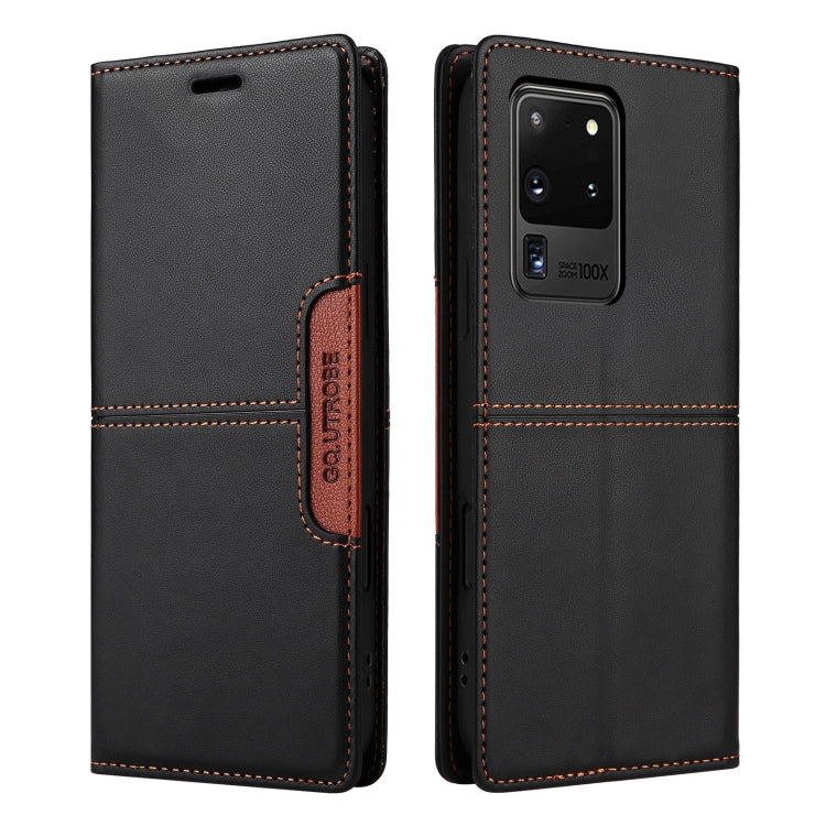 For Samsung Galaxy S20 Ultra GQUTROBE G01 RFID Anti-theft Leather Phone Case(Black)