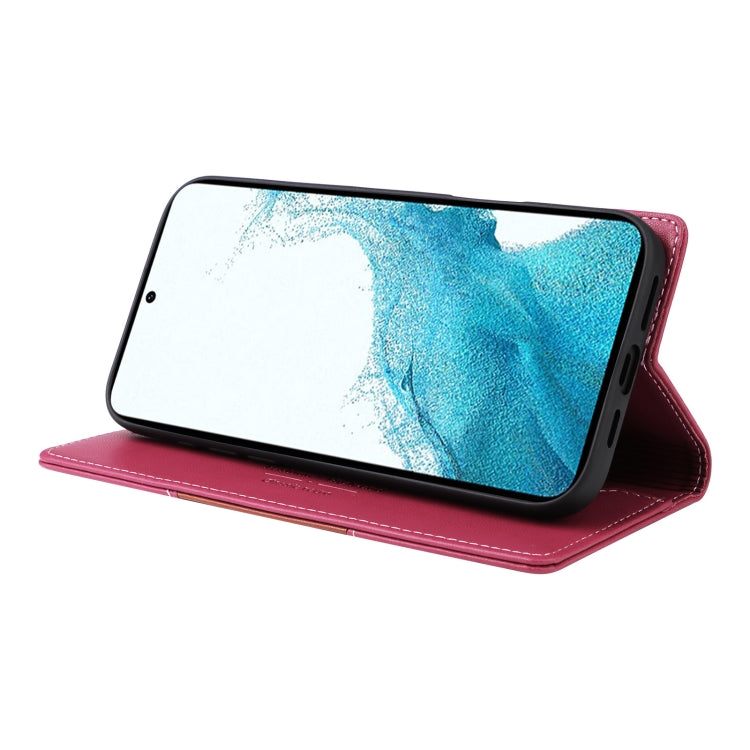 For Samsung Galaxy S21 FE 5G GQUTROBE G01 RFID Anti-theft Leather Phone Case(Red)