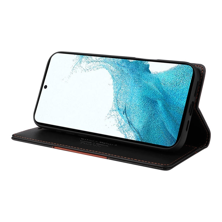 For Samsung Galaxy S21 FE 5G GQUTROBE G01 RFID Anti-theft Leather Phone Case(Black)