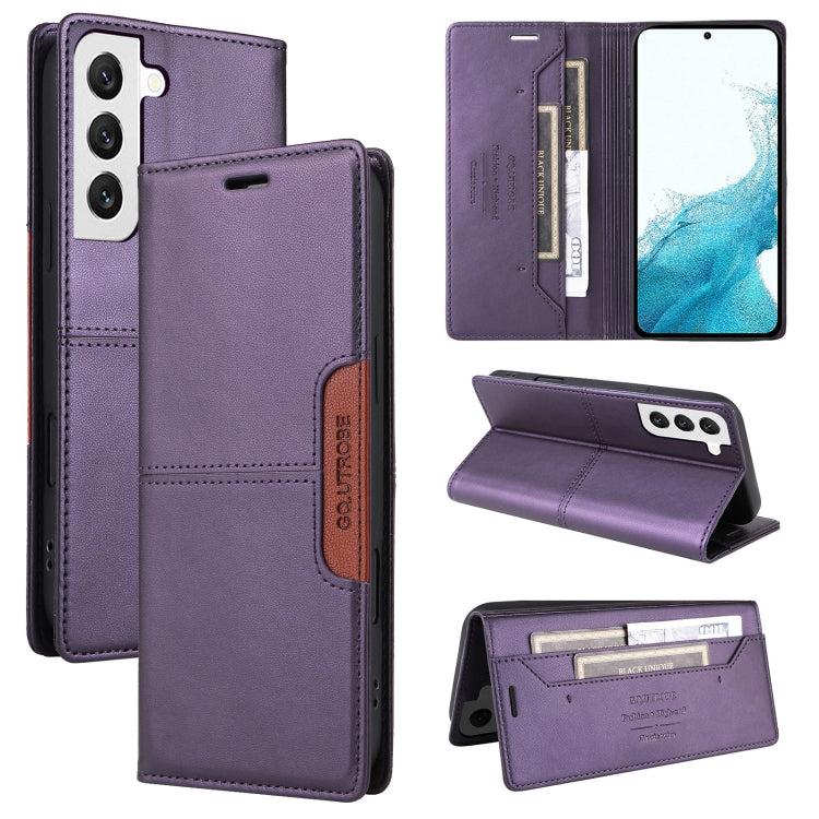 For Samsung Galaxy S21+ 5G GQUTROBE G01 RFID Anti-theft Leather Phone Case(Purple)