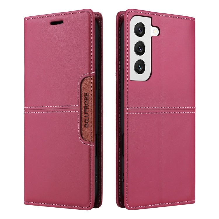 For Samsung Galaxy S22 5G GQUTROBE G01 RFID Anti-theft Leather Phone Case(Red)