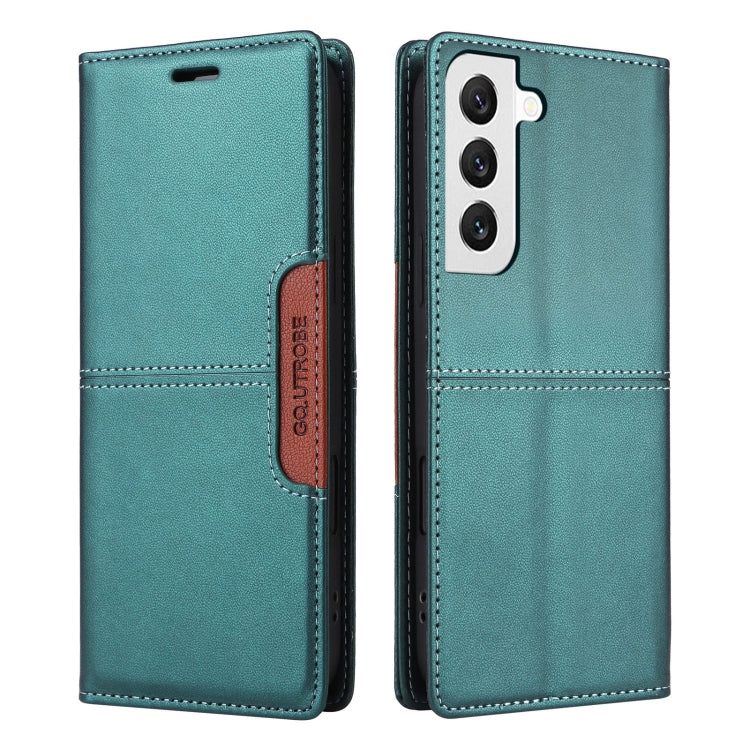 For Samsung Galaxy S22 5G GQUTROBE G01 RFID Anti-theft Leather Phone Case(Green)