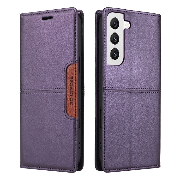 For Samsung Galaxy S22+ 5G GQUTROBE G01 RFID Anti-theft Leather Phone Case(Purple)