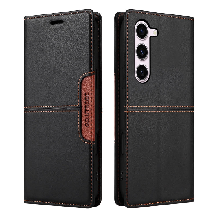 For Samsung Galaxy S23 5G GQUTROBE G01 RFID Anti-theft Leather Phone Case(Black)