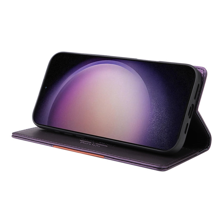For Samsung Galaxy S23 5G GQUTROBE G01 RFID Anti-theft Leather Phone Case(Purple)