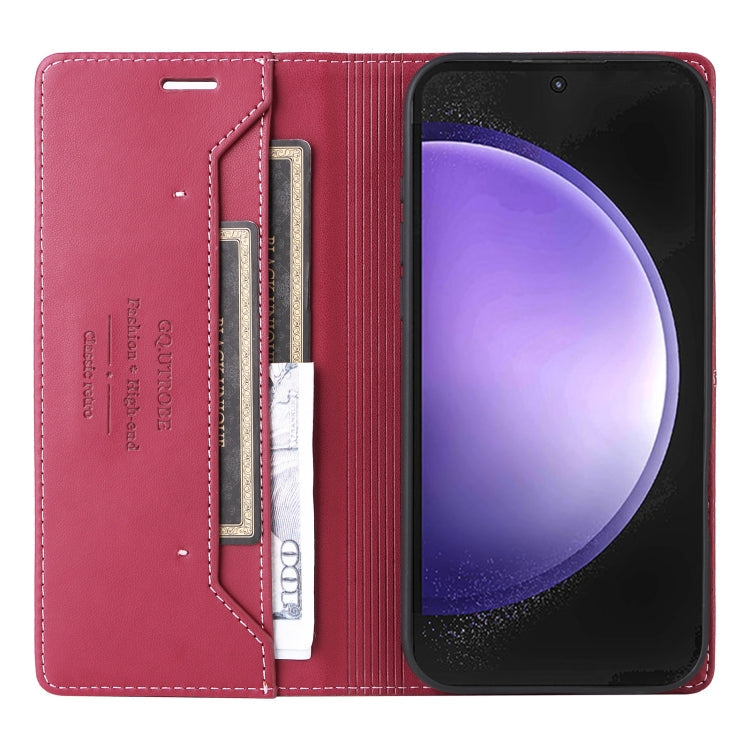 For Samsung Galaxy S23 FE 5G GQUTROBE G01 RFID Anti-theft Leather Phone Case(Red)