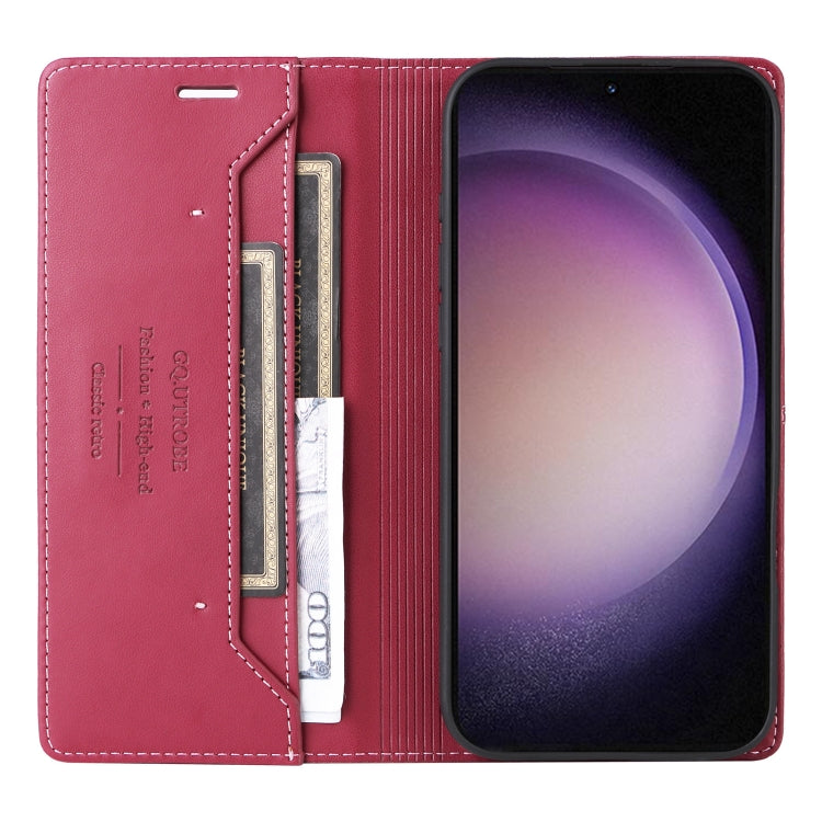 For Samsung Galaxy S23+ 5G GQUTROBE G01 RFID Anti-theft Leather Phone Case(Red)