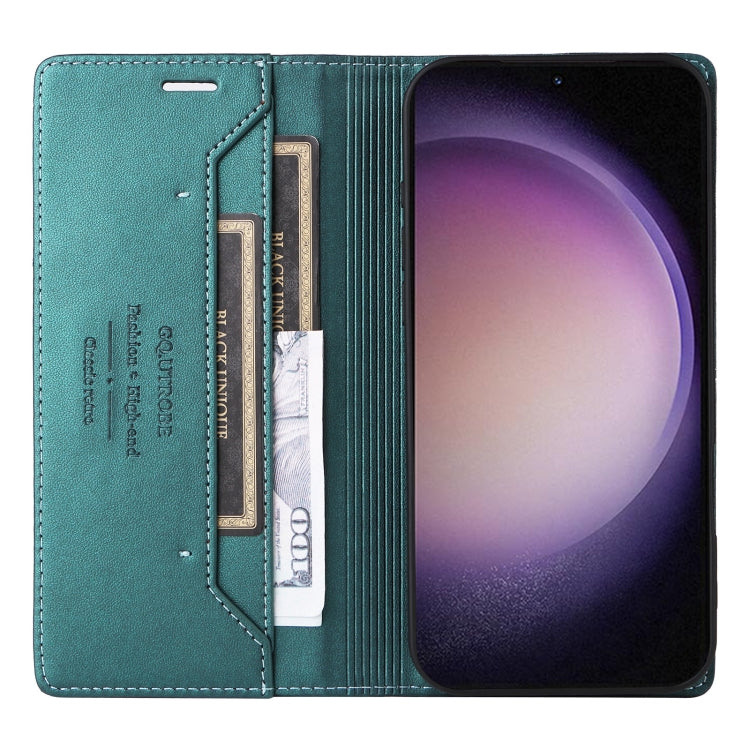For Samsung Galaxy S23+ 5G GQUTROBE G01 RFID Anti-theft Leather Phone Case(Green)