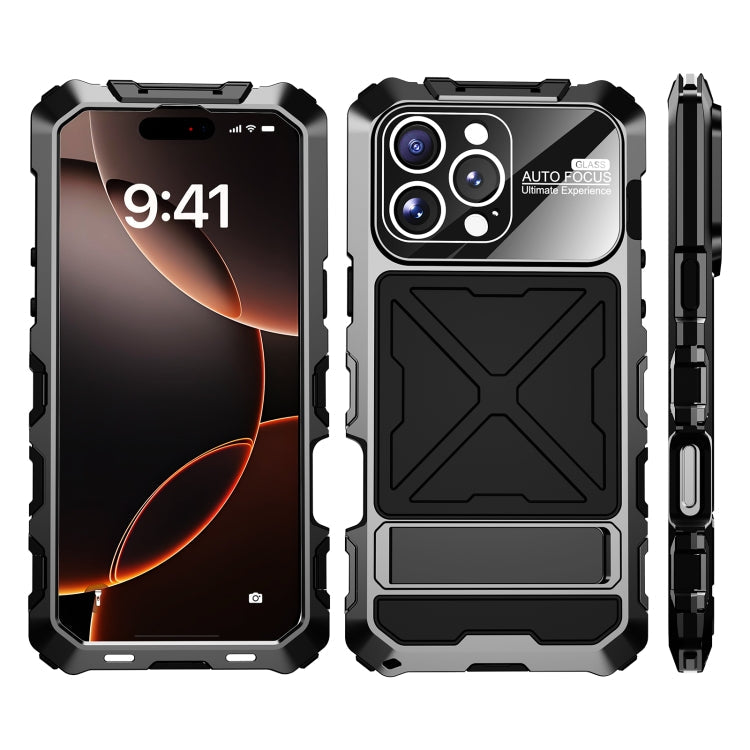 For iPhone 16 Pro R-JUST Life Waterproof Dustproof Shockproof Phone Case(Black)