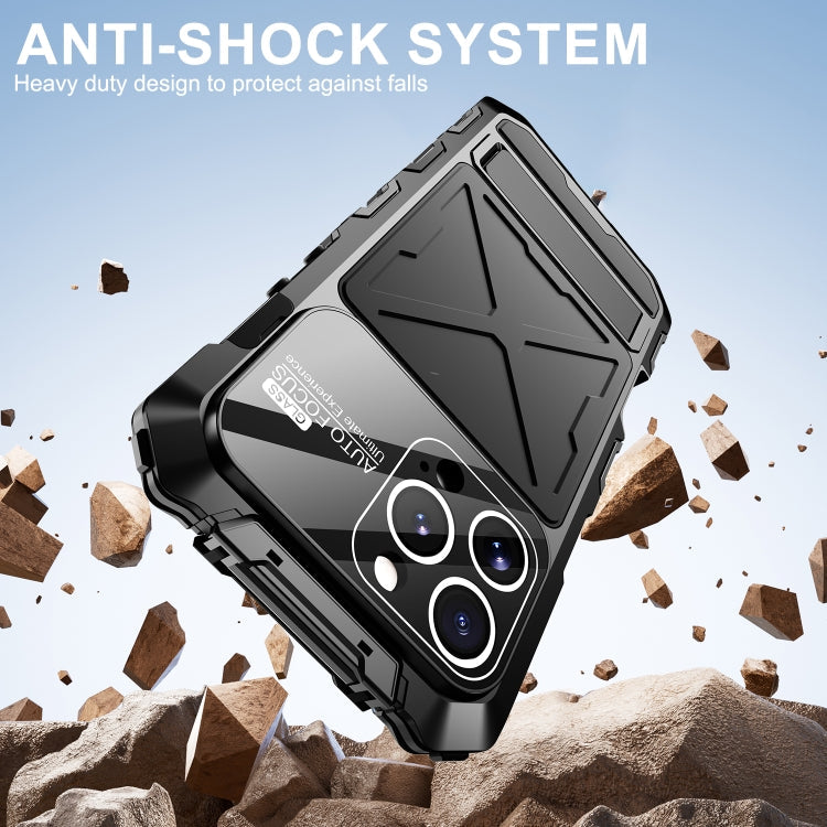 For iPhone 16 Pro R-JUST Life Waterproof Dustproof Shockproof Phone Case(Black)