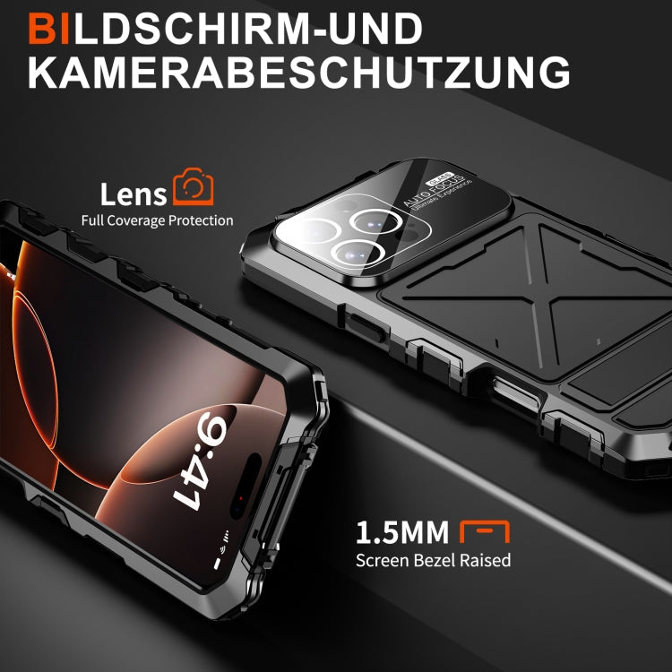 For iPhone 16 Pro R-JUST Life Waterproof Dustproof Shockproof Phone Case(Black)