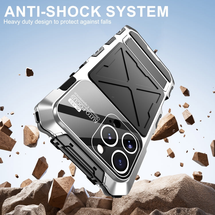 For iPhone 16 Pro R-JUST Life Waterproof Dustproof Shockproof Phone Case(Silver)