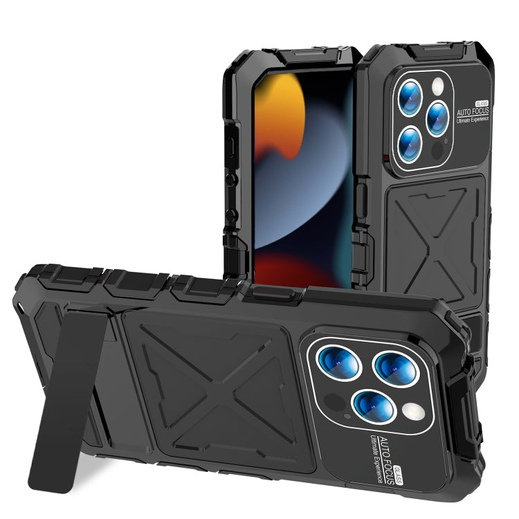 For iPhone 15 Pro Max R-JUST Life Waterproof Dustproof Shockproof Phone Case(Black)