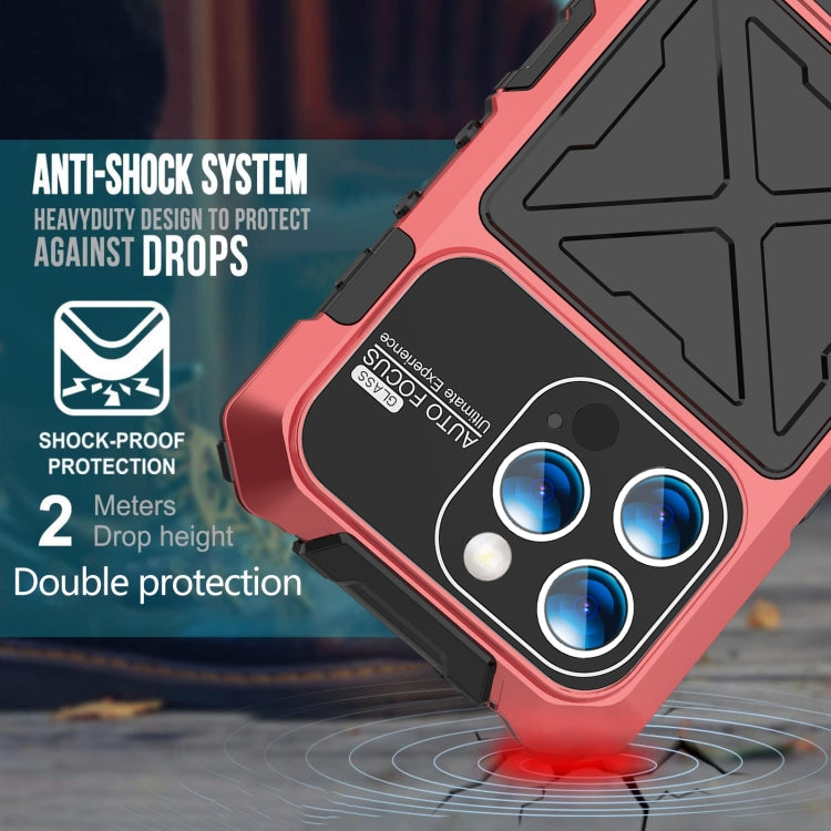For iPhone 15 Pro Max R-JUST Life Waterproof Dustproof Shockproof Phone Case(Red)