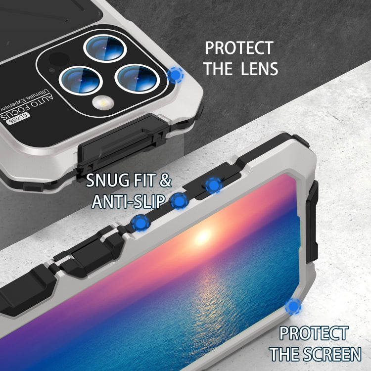 For iPhone 15 Pro Max R-JUST Life Waterproof Dustproof Shockproof Phone Case(Silver)