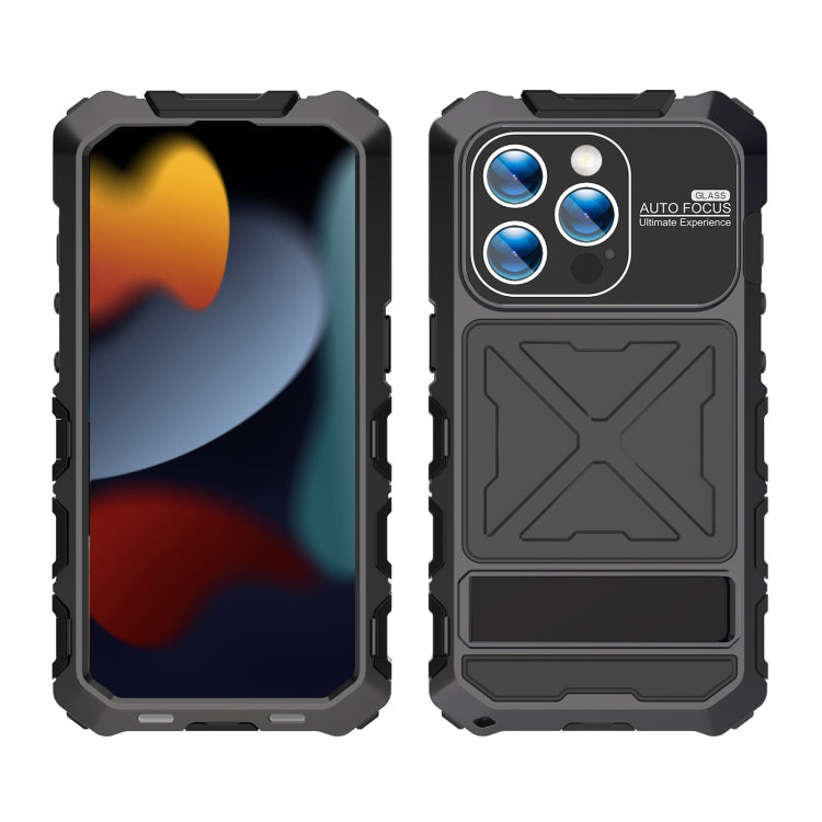 For iPhone 15 Pro R-JUST Life Waterproof Dustproof Shockproof Phone Case(Black)