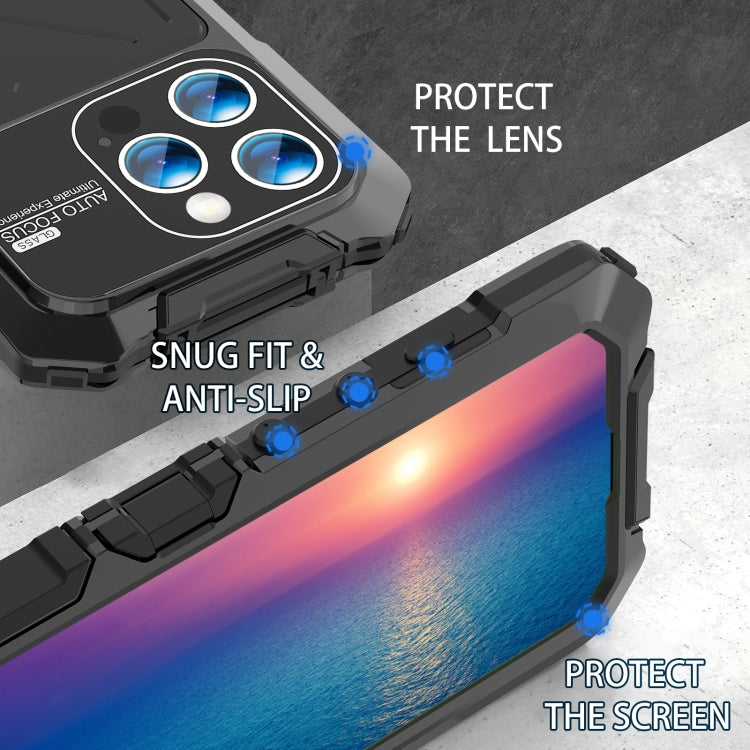 For iPhone 15 Pro R-JUST Life Waterproof Dustproof Shockproof Phone Case(Black)