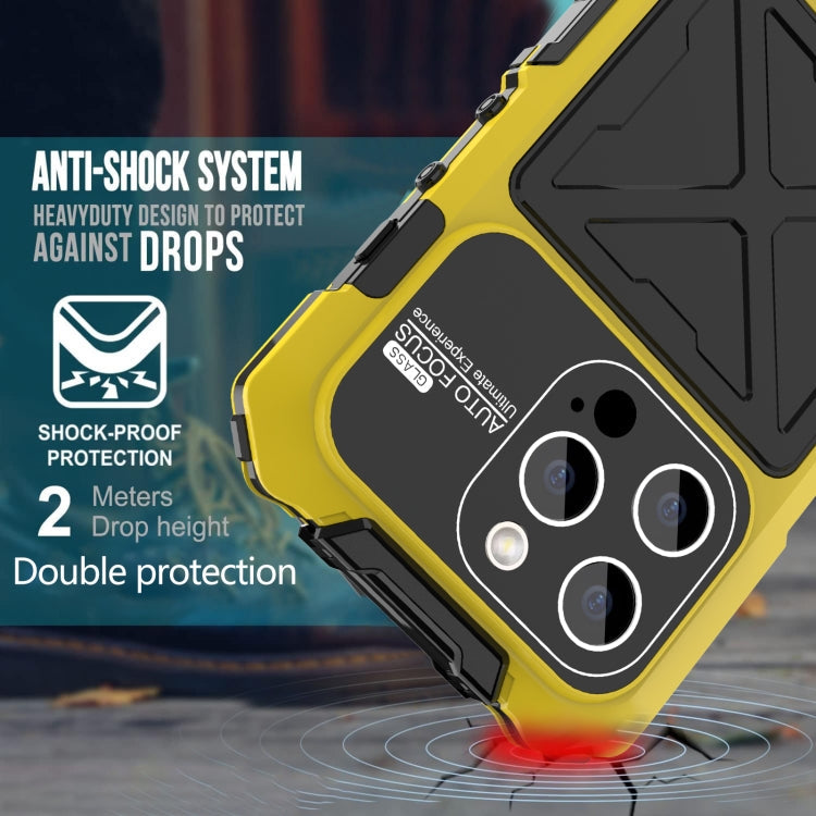 For iPhone 15 Pro R-JUST Life Waterproof Dustproof Shockproof Phone Case(Yellow)