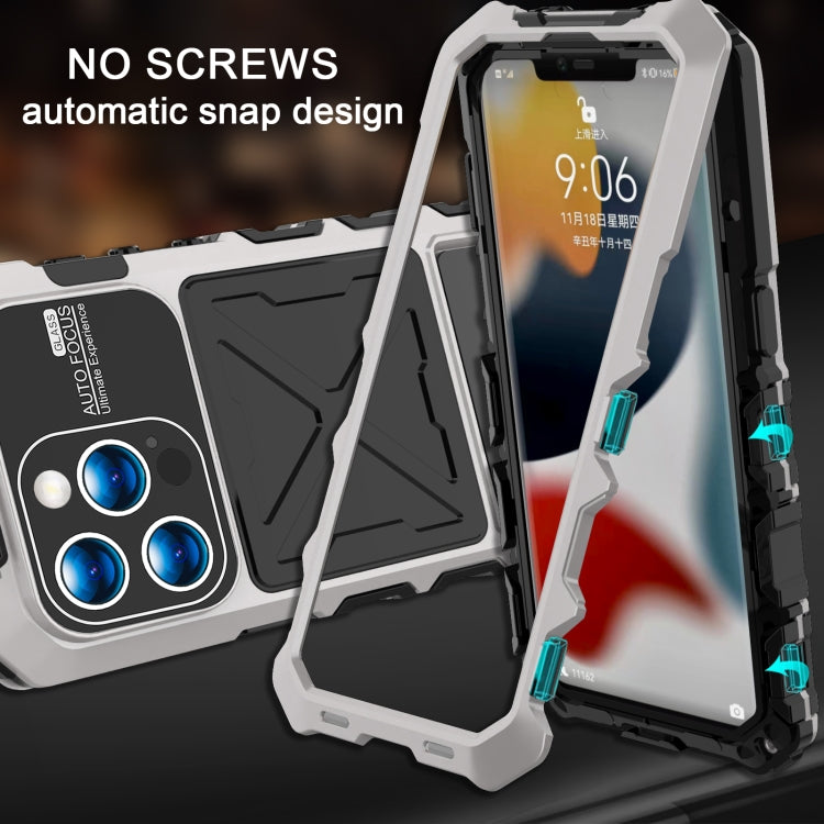For iPhone 15 Pro R-JUST Life Waterproof Dustproof Shockproof Phone Case(Silver)