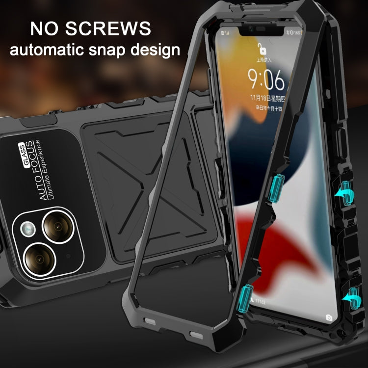 For iPhone 15 Plus R-JUST Life Waterproof Dustproof Shockproof Phone Case(Black)