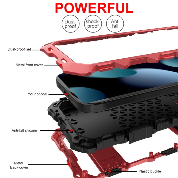 For iPhone 15 Plus R-JUST Life Waterproof Dustproof Shockproof Phone Case(Red)
