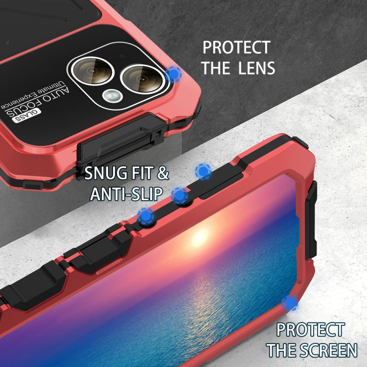 For iPhone 15 Plus R-JUST Life Waterproof Dustproof Shockproof Phone Case(Red)