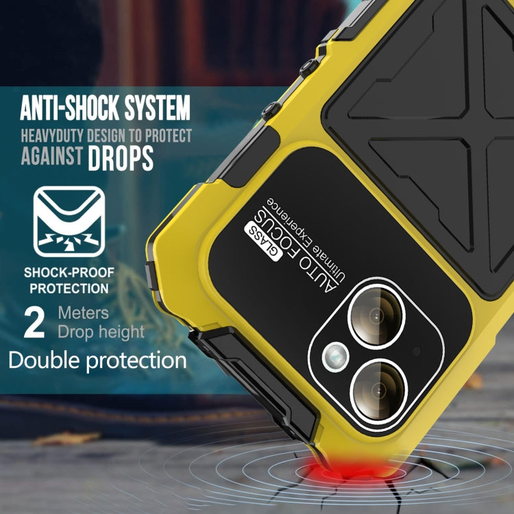 For iPhone 15 Plus R-JUST Life Waterproof Dustproof Shockproof Phone Case(Yellow)