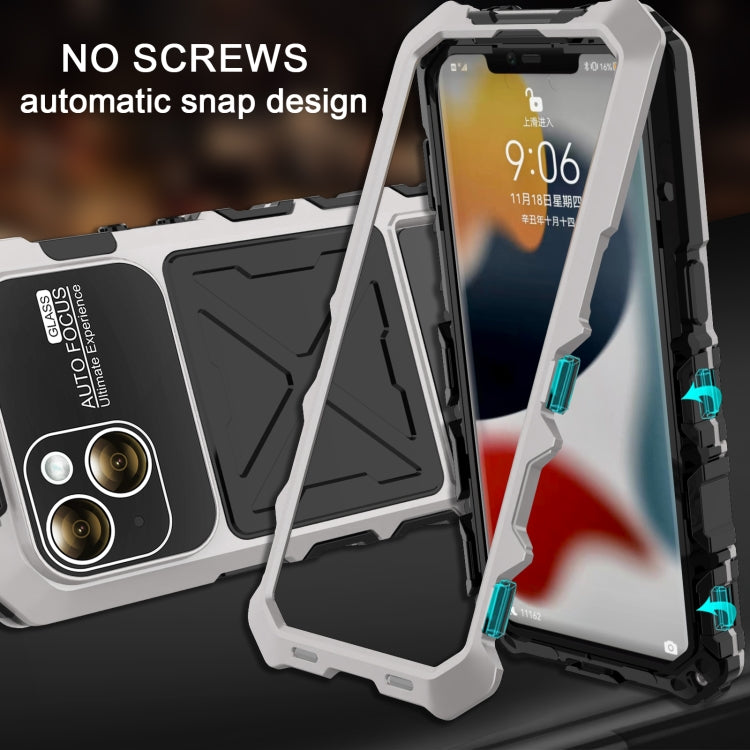 For iPhone 15 Plus R-JUST Life Waterproof Dustproof Shockproof Phone Case(Silver)