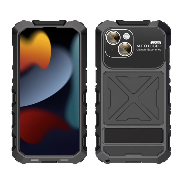 For iPhone 15 R-JUST Life Waterproof Dustproof Shockproof Phone Case(Black)