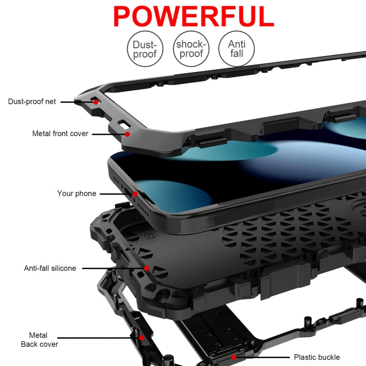 For iPhone 15 R-JUST Life Waterproof Dustproof Shockproof Phone Case(Black)