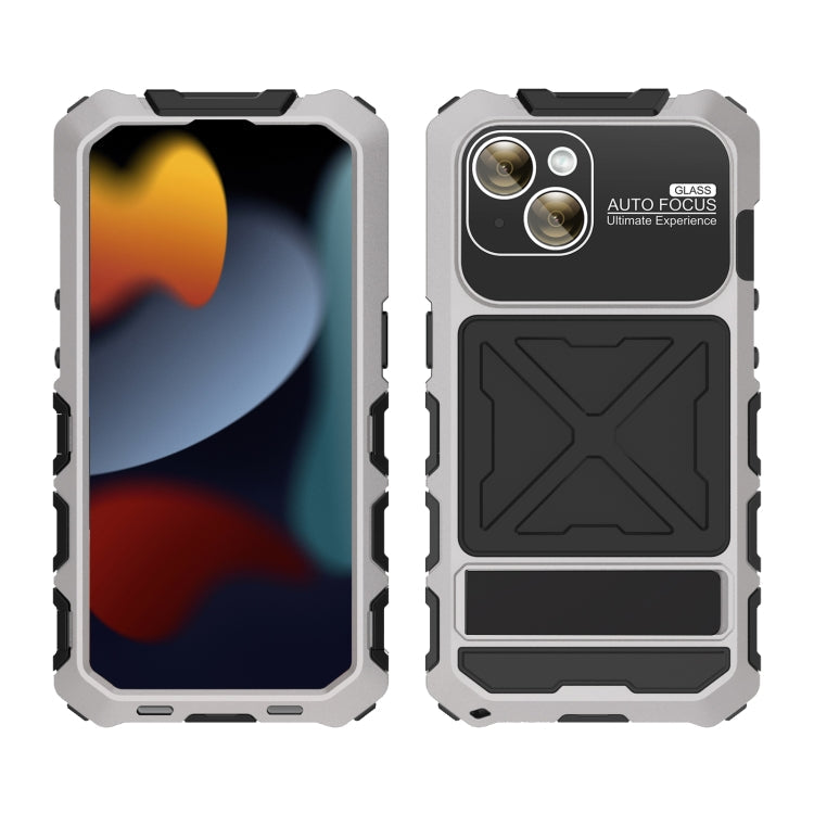 For iPhone 15 R-JUST Life Waterproof Dustproof Shockproof Phone Case(Silver)