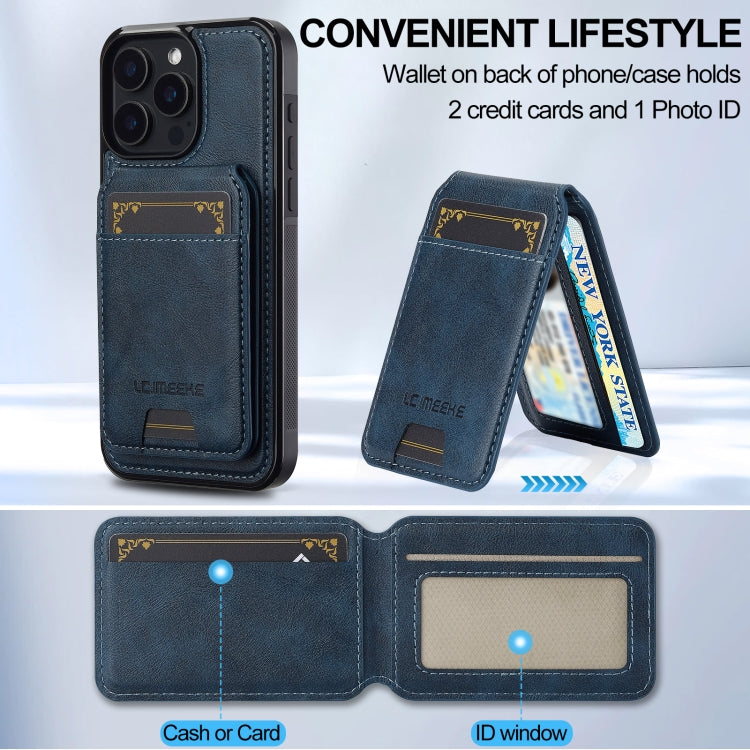 For iPhone 15 Pro Max LC.IMEEKE L3 Series Detachable RFID Card Bag Magsafe Phone Case(Blue)