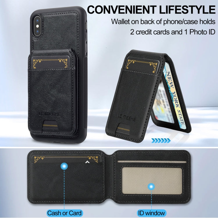 For iPhone XR LC.IMEEKE L3 Series Detachable RFID Card Bag Magsafe Phone Case(Black)