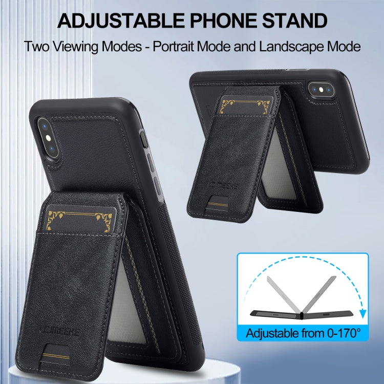 For iPhone XR LC.IMEEKE L3 Series Detachable RFID Card Bag Magsafe Phone Case(Black)