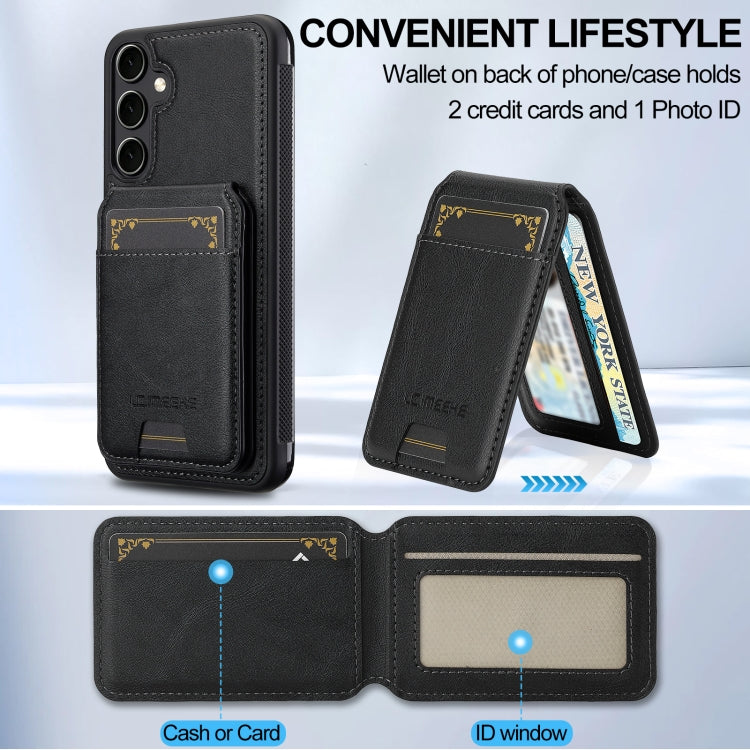 For Samsung Galaxy S23 FE 5G LC.IMEEKE L3 Series Detachable RFID Card Bag Magsafe Phone Case(Black)