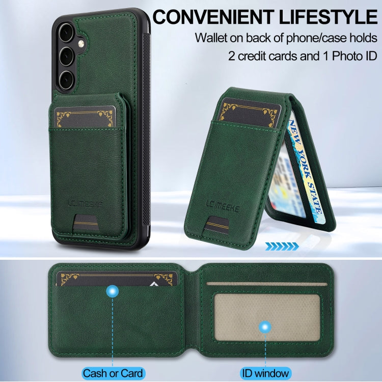 For Samsung Galaxy S23 FE 5G LC.IMEEKE L3 Series Detachable RFID Card Bag Magsafe Phone Case(Green)