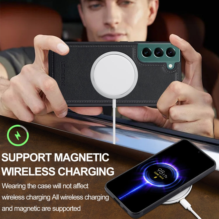 For Samsung Galaxy S21 5G LC.IMEEKE L3 Series Detachable RFID Card Bag Magsafe Phone Case(Black)