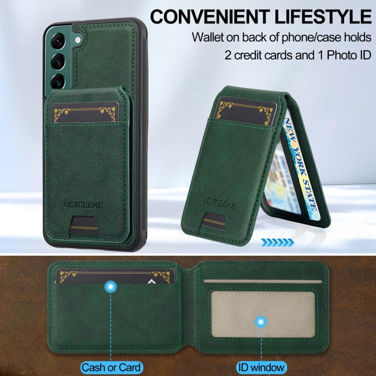 For Samsung Galaxy S21 5G LC.IMEEKE L3 Series Detachable RFID Card Bag Magsafe Phone Case(Green)
