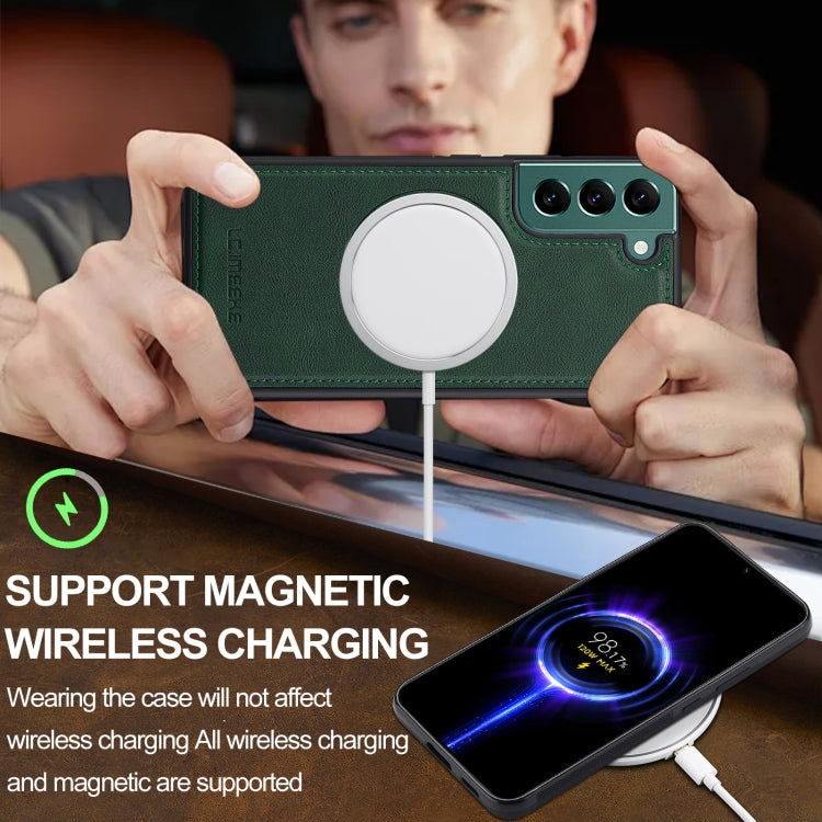 For Samsung Galaxy S21 5G LC.IMEEKE L3 Series Detachable RFID Card Bag Magsafe Phone Case(Green)