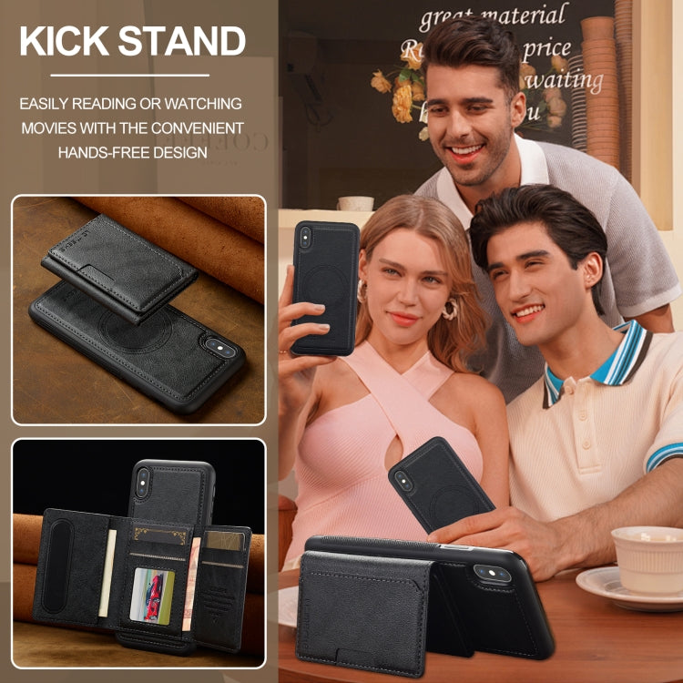 For iPhone XS Max LC.IMEEKE L5 Series Detachable RFID Card Bag Magsafe Phone Case(Black)