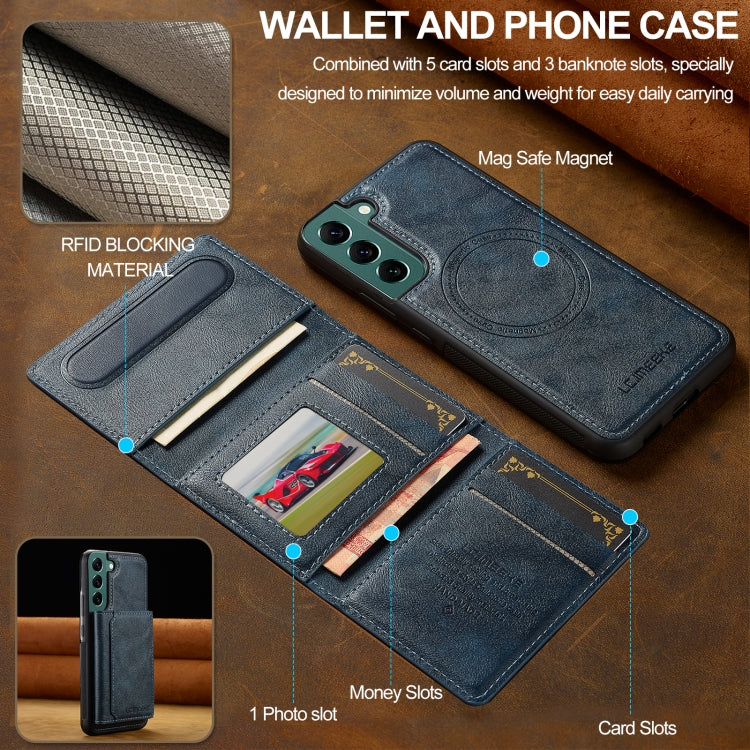 For Samsung Galaxy S21 5G LC.IMEEKE L5 Series Detachable RFID Card Bag Magsafe Phone Case(Blue)