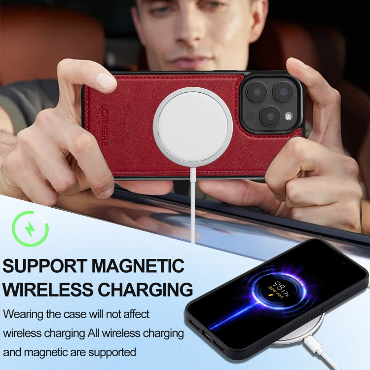 For iPhone 15 Pro Max LC.IMEEKE Magsafe Phone Case(Red)
